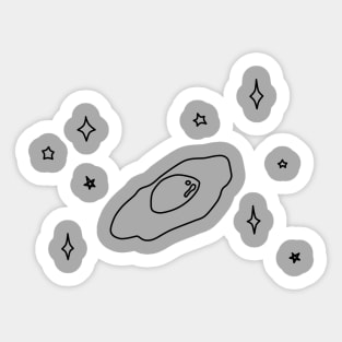 Unidentified Flying Egg (UFE) ☆White☆ Sticker